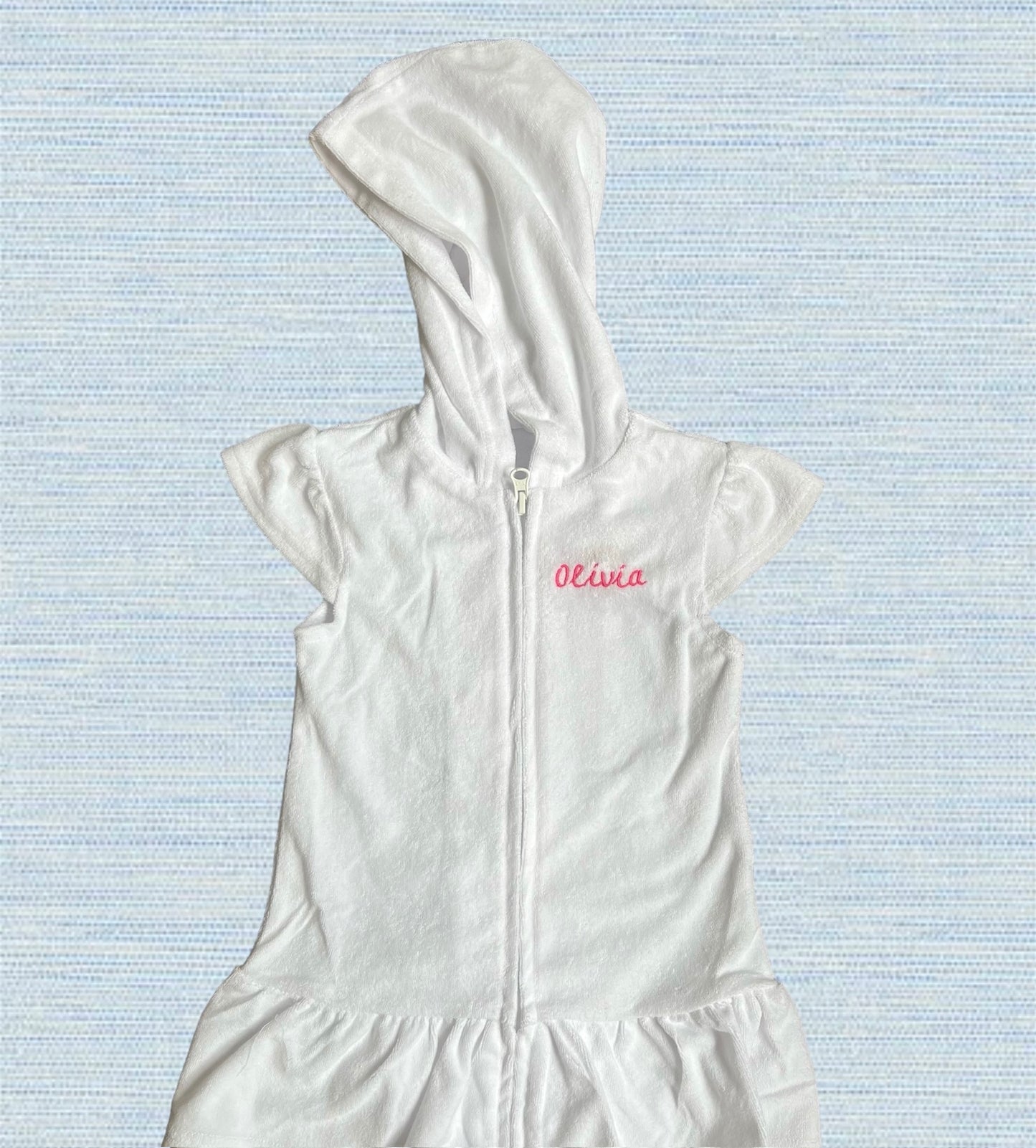Pink Seersucker Girls Swim Cover Up - PREORDER