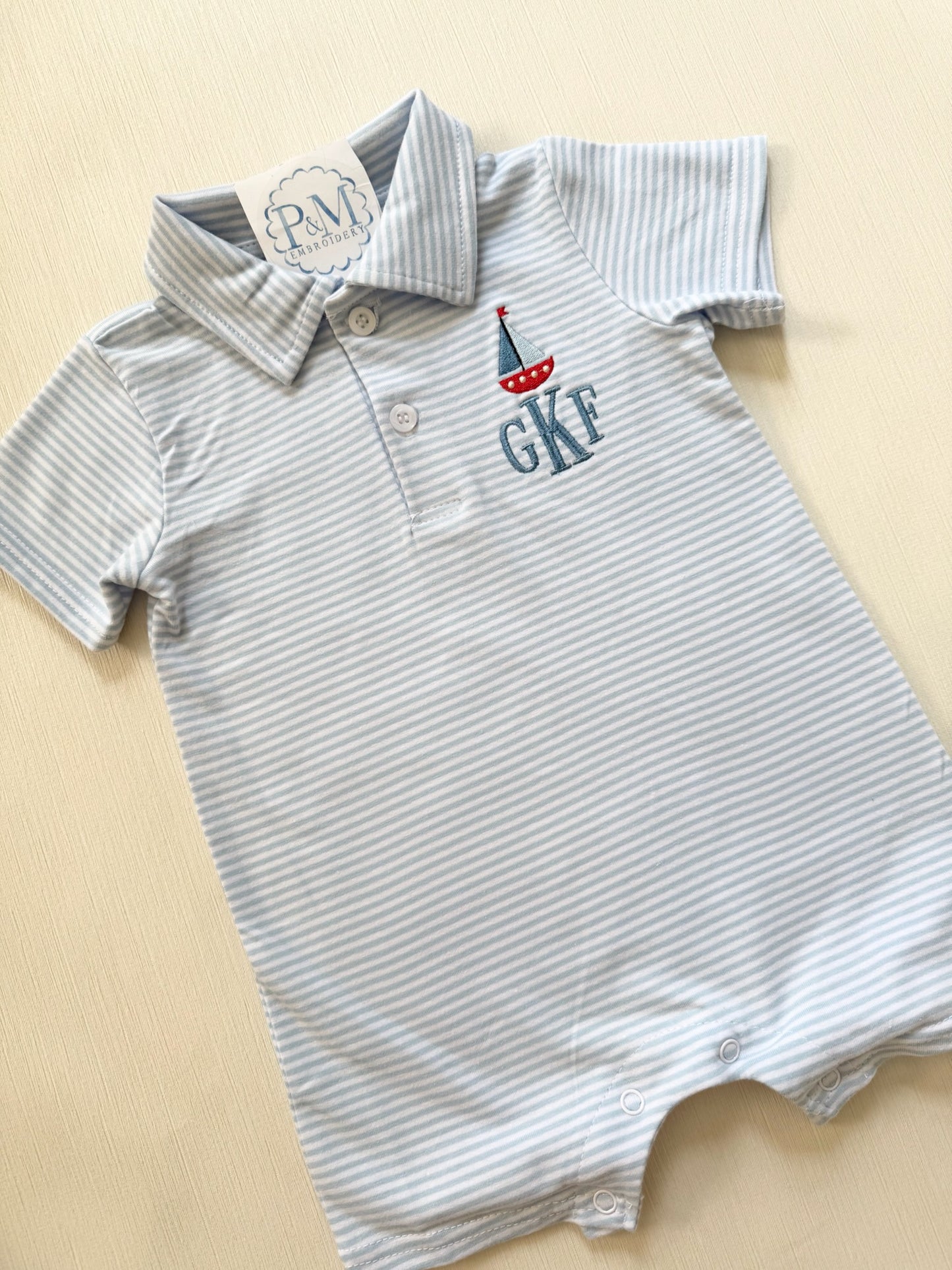 Boys Polo Collared Romper