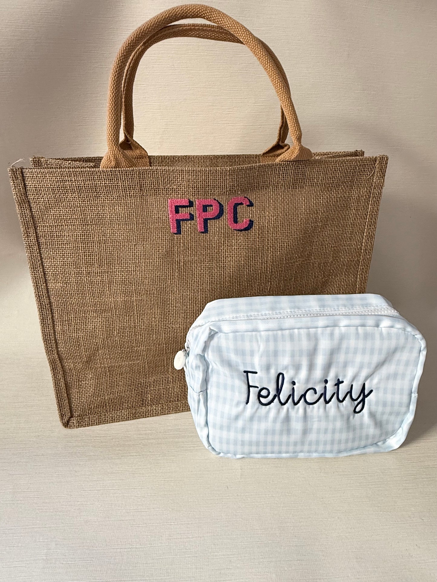 Gingham Everything Pouch