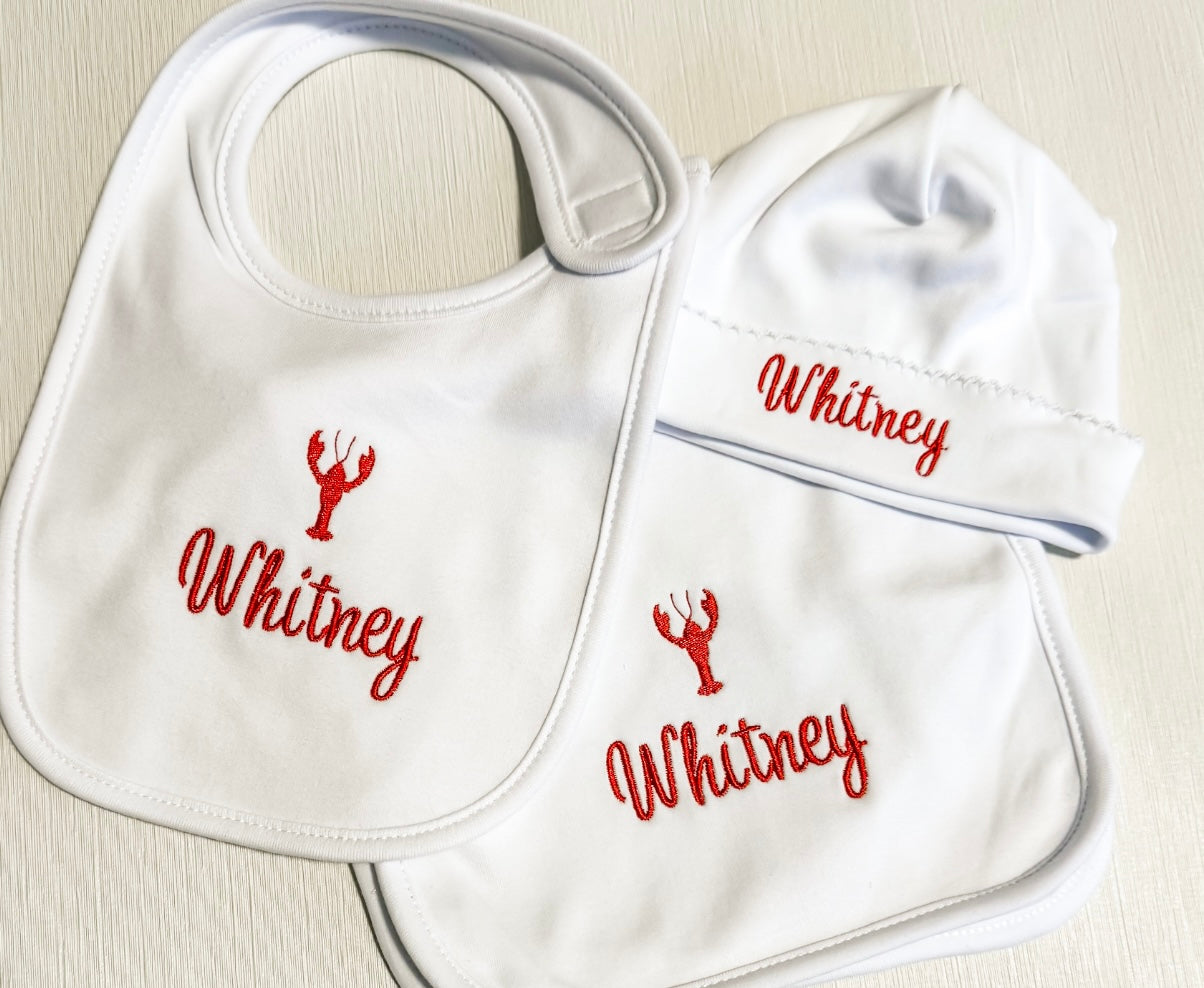Baby Bundle: Burp Cloth, Bib and Hat