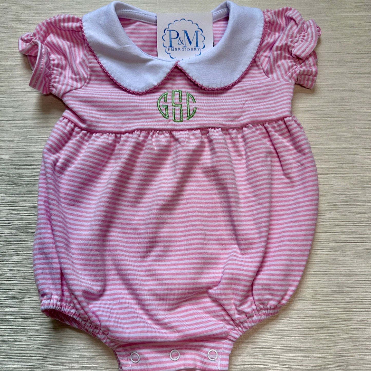 Striped Peter Pan Collar Bubble