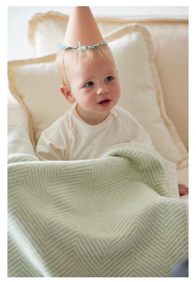 Chappy Wrap Herringbone Green Mini Blanket