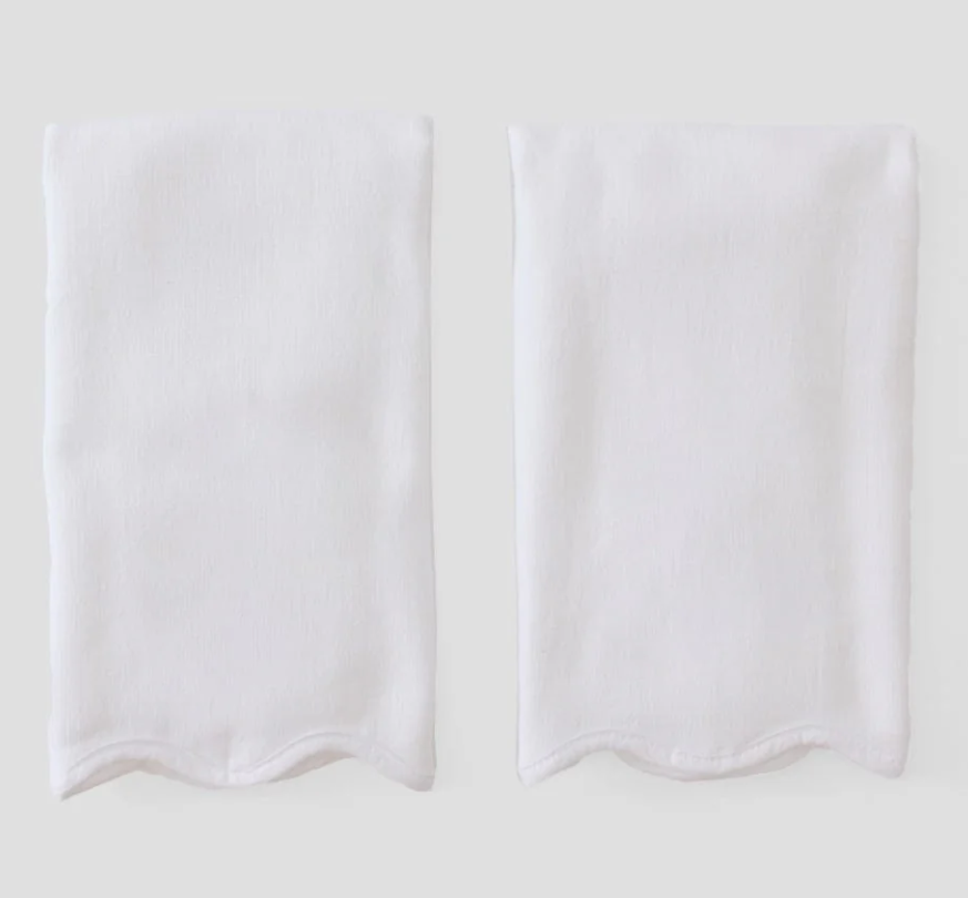 Weezie Scallop Powder Bath Hand Towels (pair)