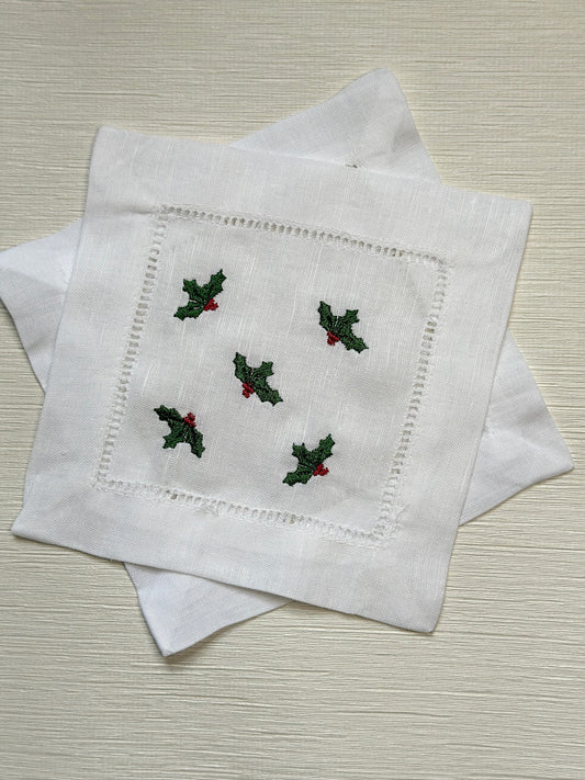 Holly Cocktail Napkins