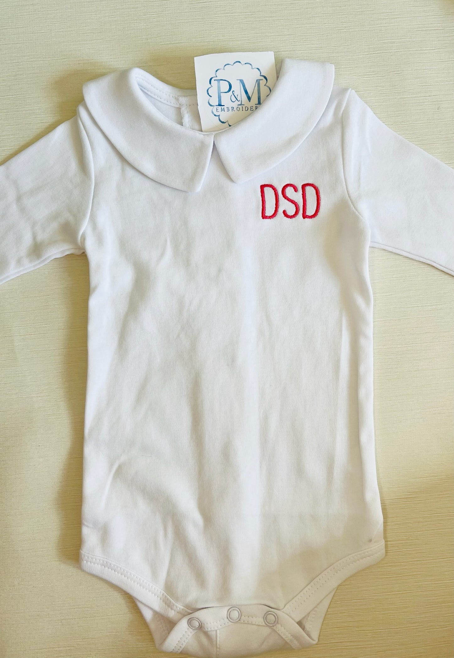 Unisex Long Sleeve Collar Infant Bodysuit