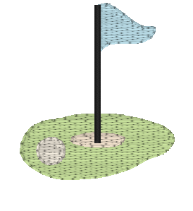 golf hole blue flag ($12)