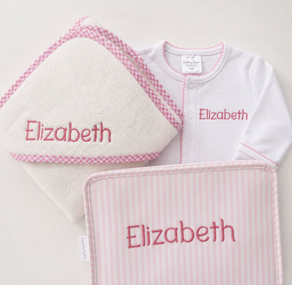 Baby Bundle: Hooded Towel, Onesie & TRVL Pouch
