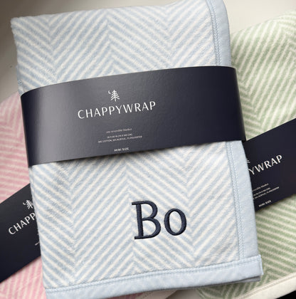 Chappy Wrap Herringbone Blue Mini Blanket