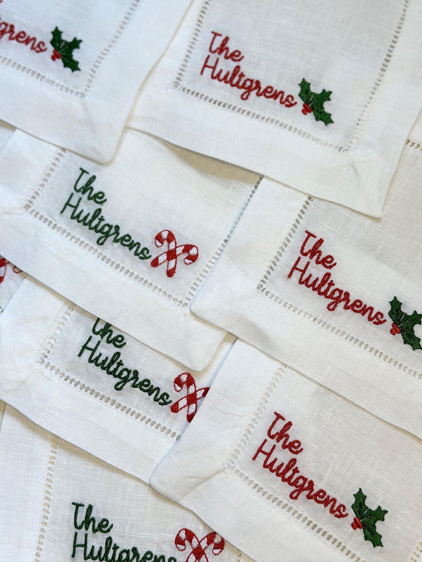 Personalized Holiday Cocktail Napkins