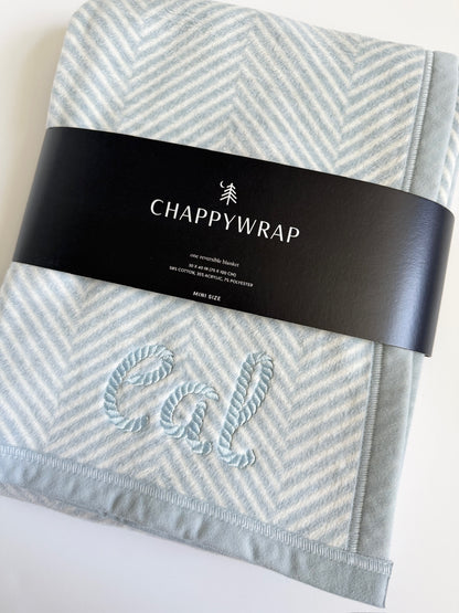Chappy Wrap Herringbone Blue Mini Blanket