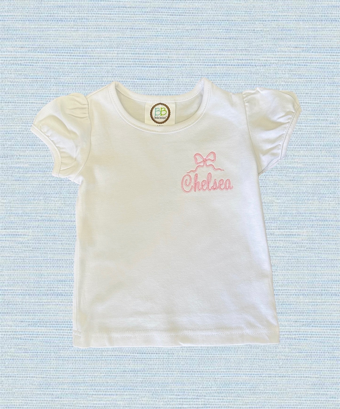 Short Sleeve Girl's T-Shirt with Puff Sleeve