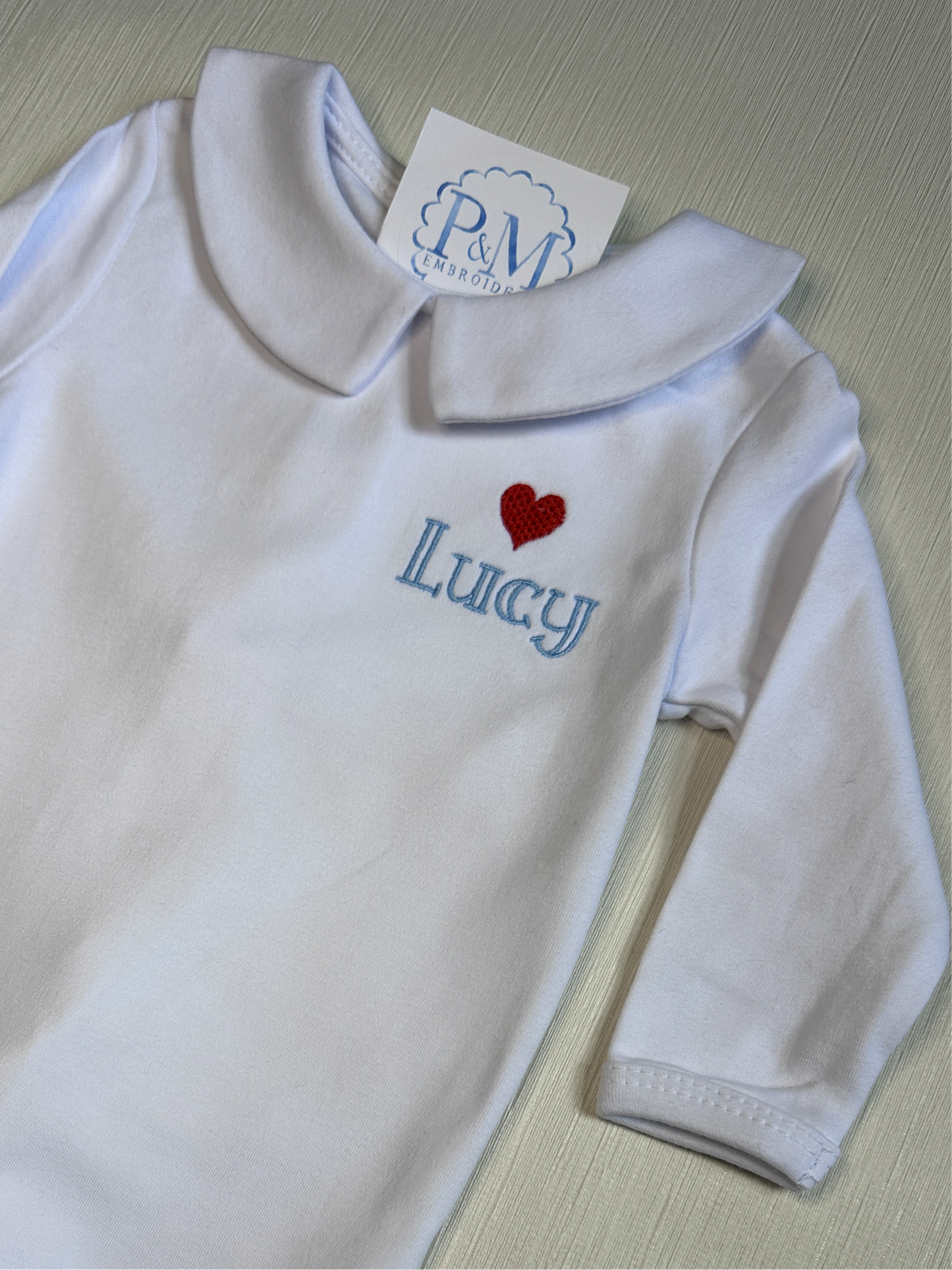 Unisex Long Sleeve Collar Infant Bodysuit