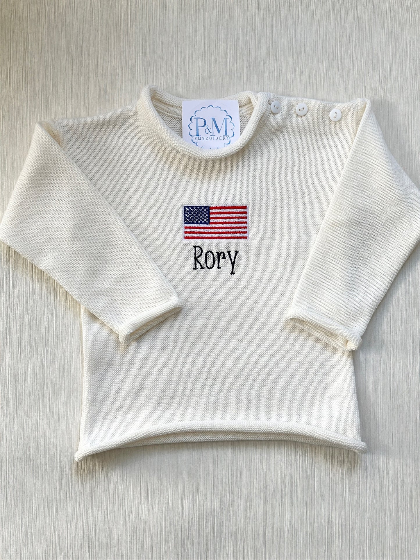 American Flag Rollneck Sweater