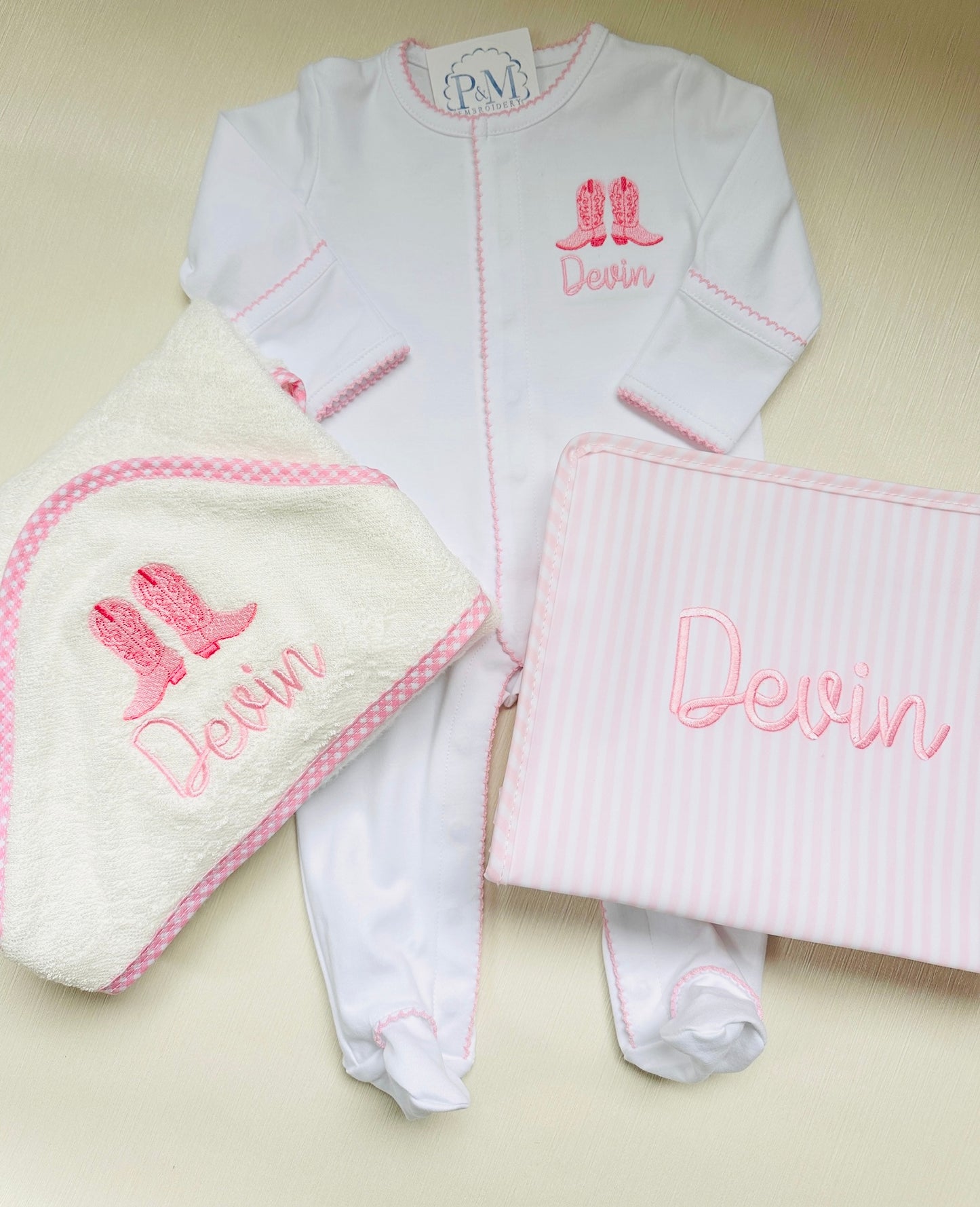 Baby Bundle: Hooded Towel, Onesie & TRVL Pouch