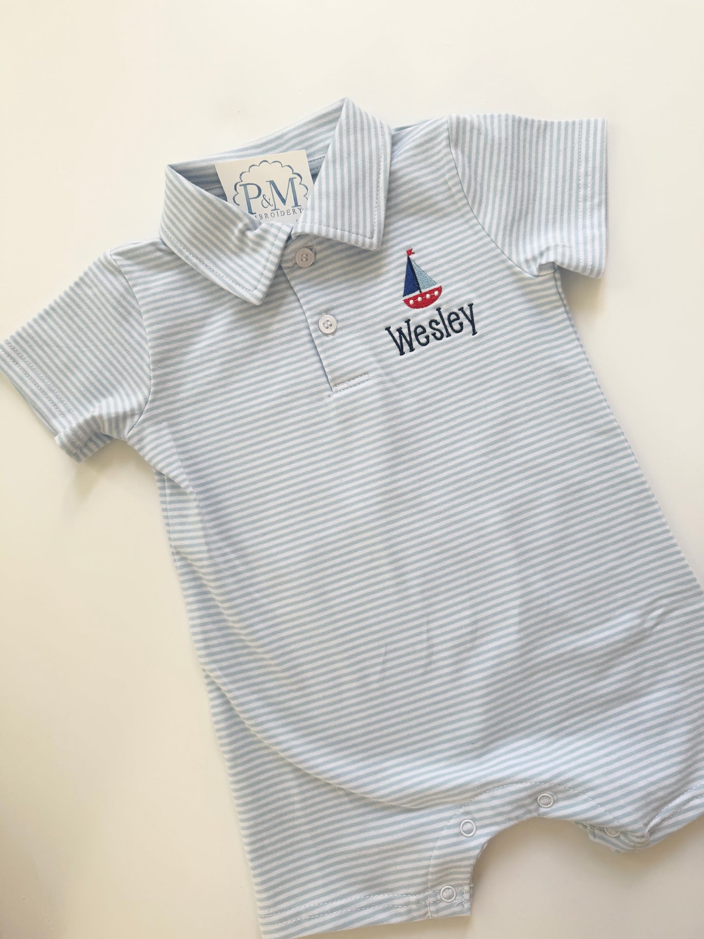 Boys Polo Collared Romper