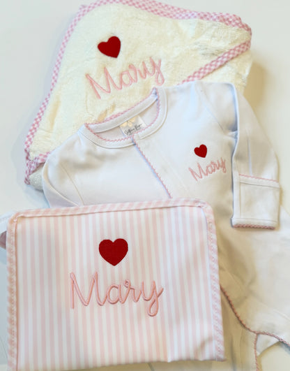 Baby Bundle: Hooded Towel, Onesie & TRVL Pouch