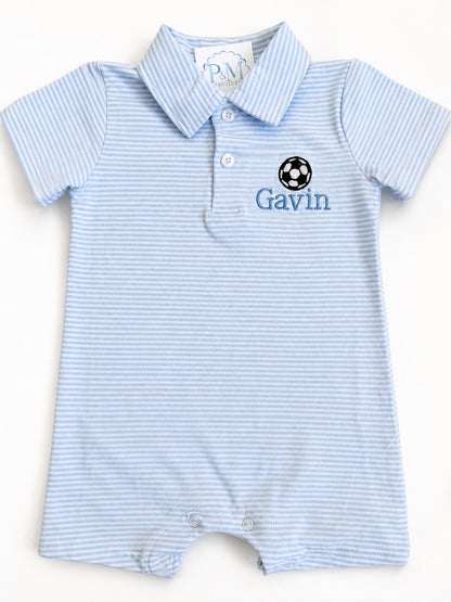 Boys Polo Collared Romper