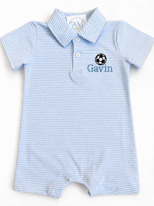 Boys Polo Collared Romper