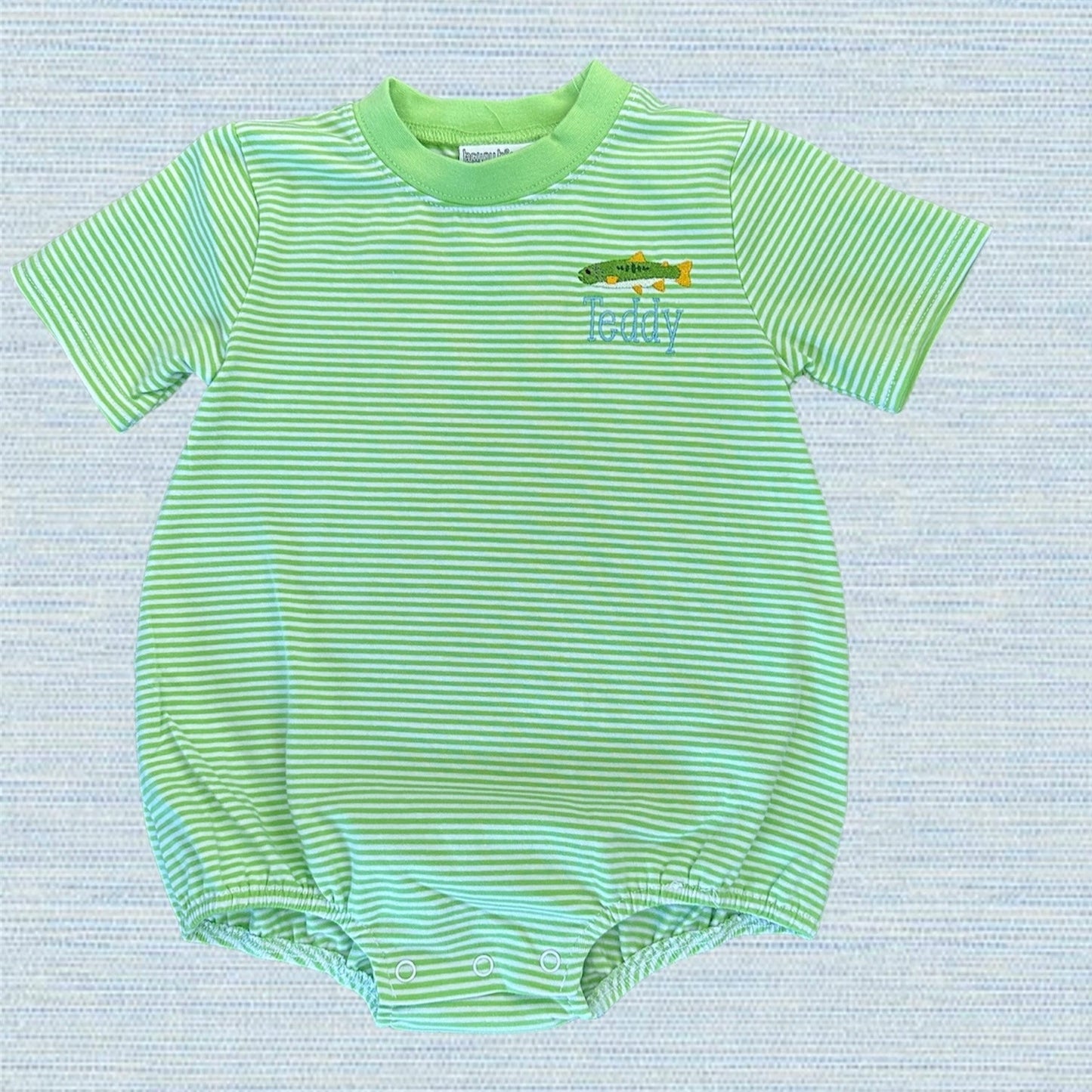 Green Striped Short Sleeve T-Shirt Bubble