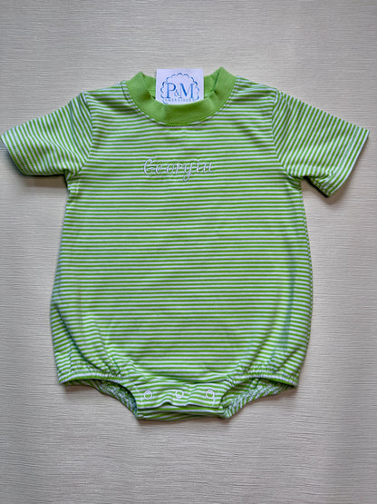 Green Striped Short Sleeve T-Shirt Bubble