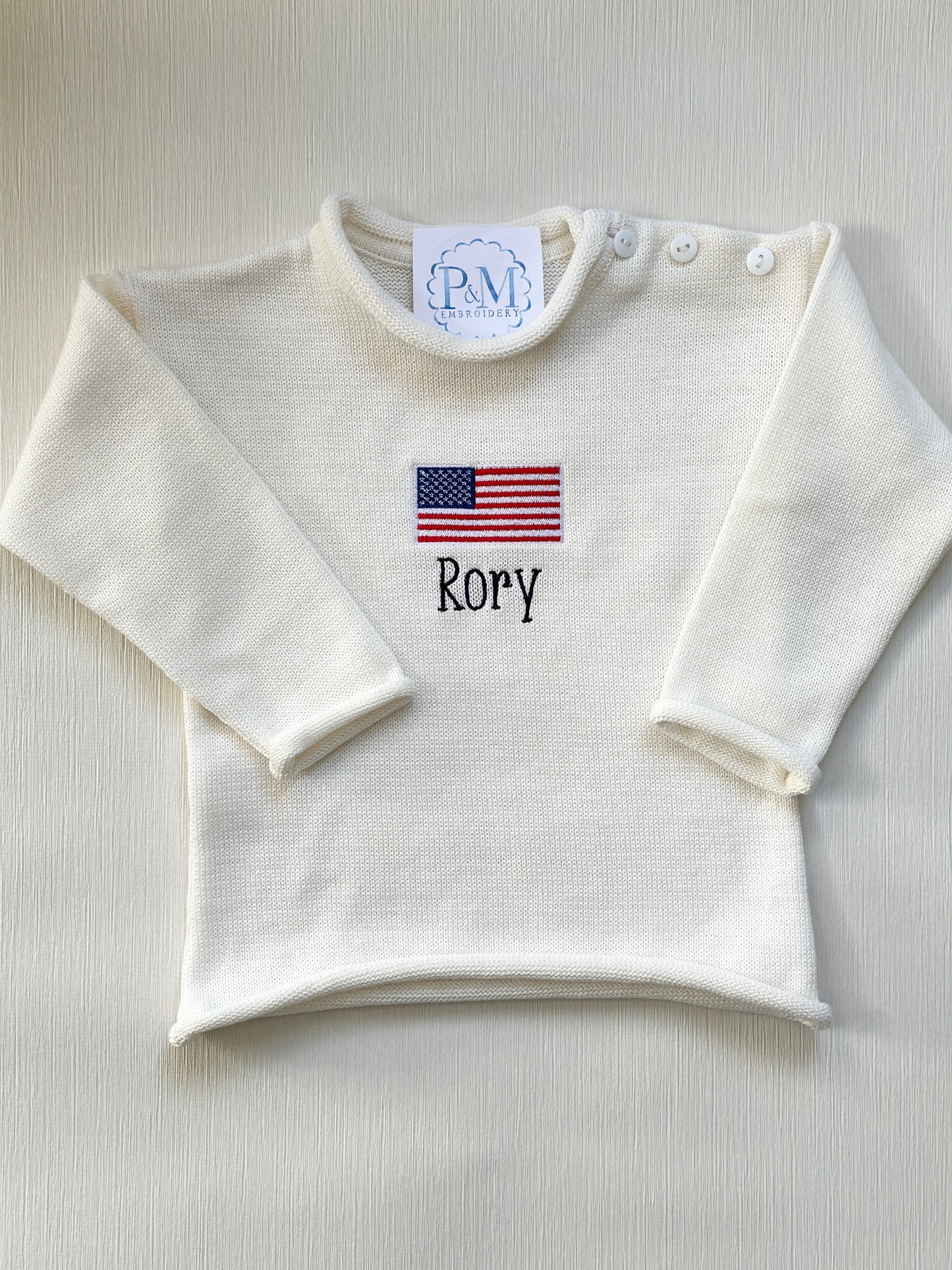 American Flag Rollneck Sweater