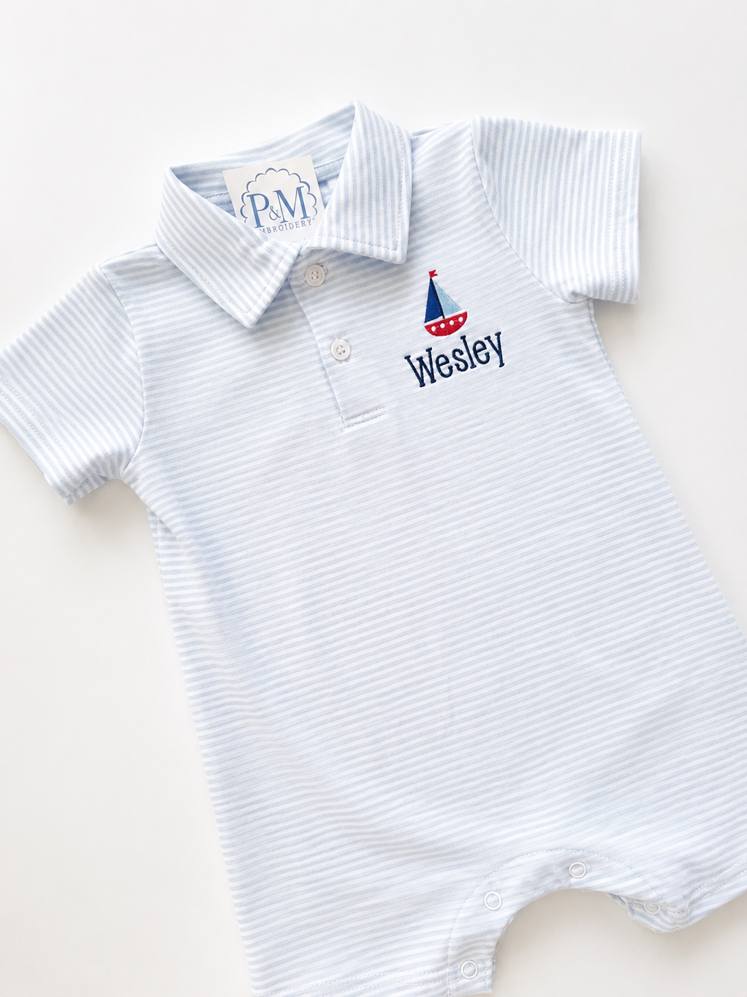 Boys Polo Collared Romper