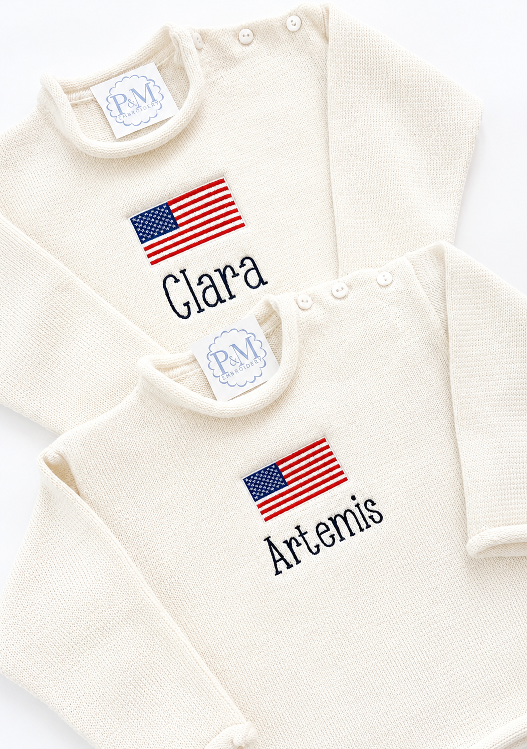 American Flag Rollneck Sweater