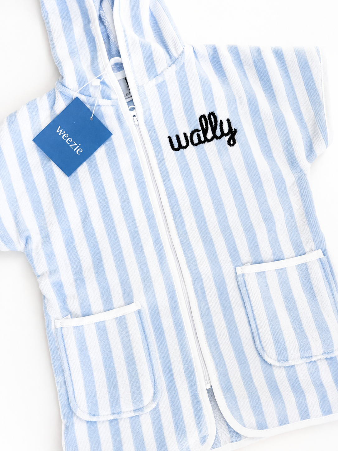 Weezie Light Blue Stripe Kids Swim Coverup