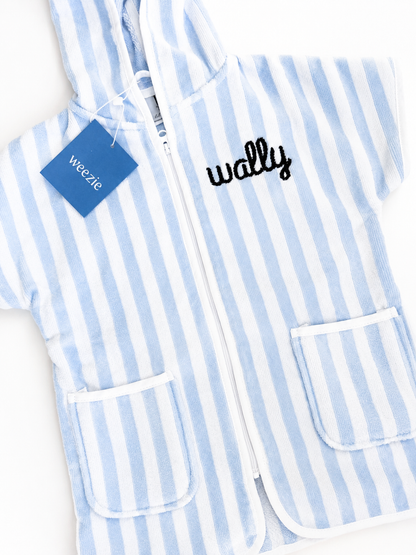 Weezie Light Blue Stripe Kids Swim Coverup