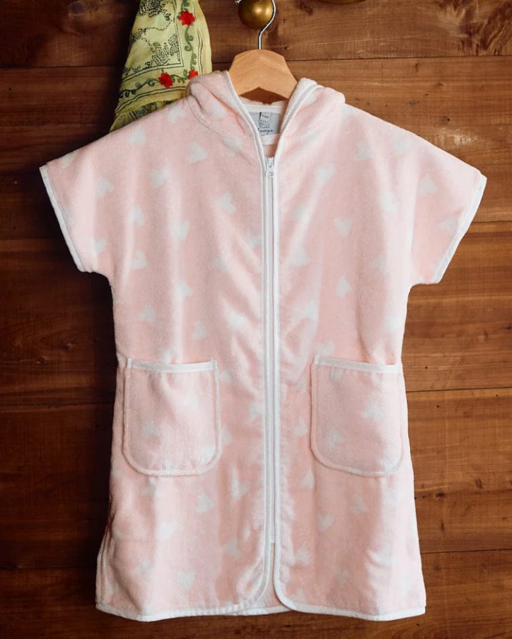 Weezie Pink Hearts Kids Swim Coverup