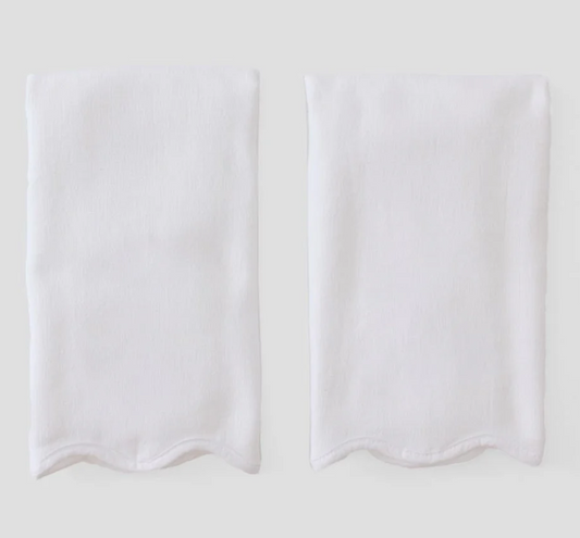Weezie Scallop Powder Bath Hand Towels (pair)